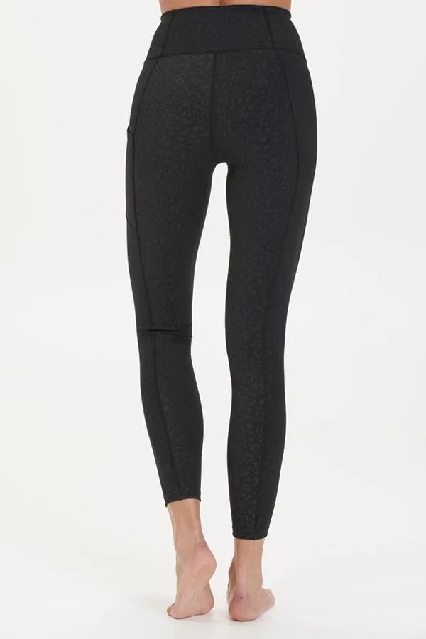 Sosandar Activewear Women Black Leopard Print Sculpting Activewear Leggings With Side Pocket Black