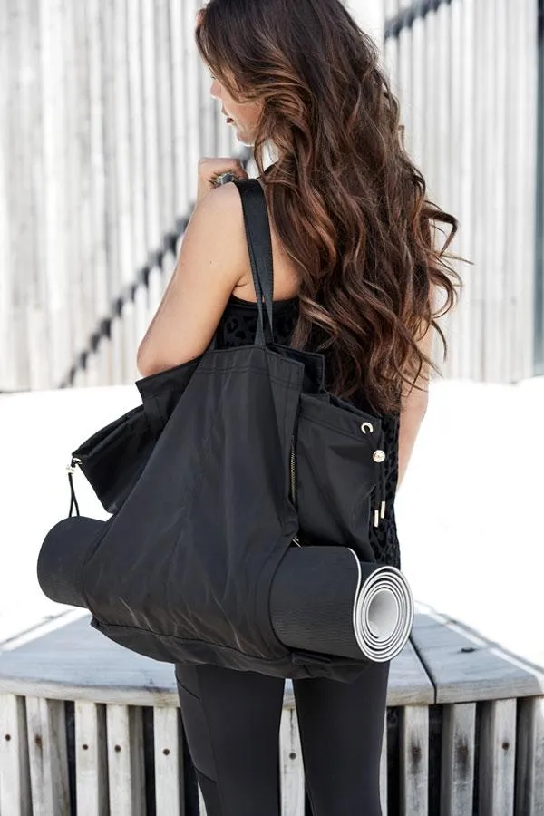 Sosandar Bags and Belts Women Namaste Black Yoga Shoulder Bag Black