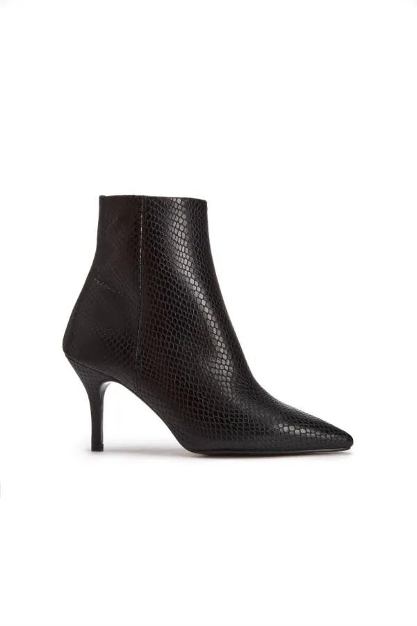 Sosandar Boots Women Amour Black Snake Point Ankle Boot Black
