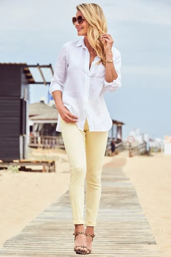 Sosandar Jeans and Jeggings Women Limoncello Perfect Skinny Jeans