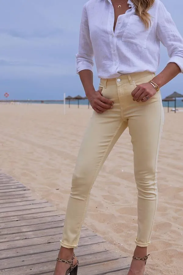 Sosandar Jeans and Jeggings Women Limoncello Perfect Skinny Jeans