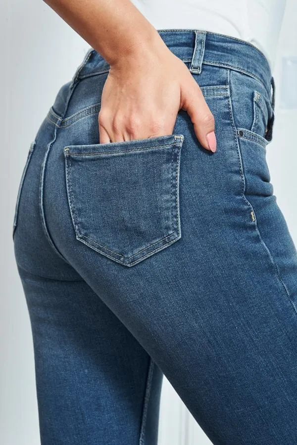 Sosandar Jeans and Jeggings Women Mid Blue Perfect Skinny Jeans Mid Blue