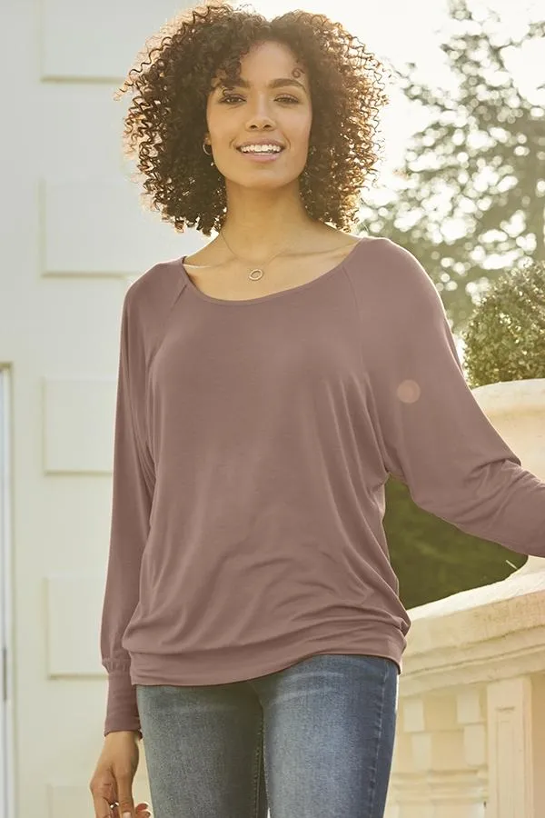 Sosandar Leisurewear Women Mocha Relaxed Fit Long Sleeve Top