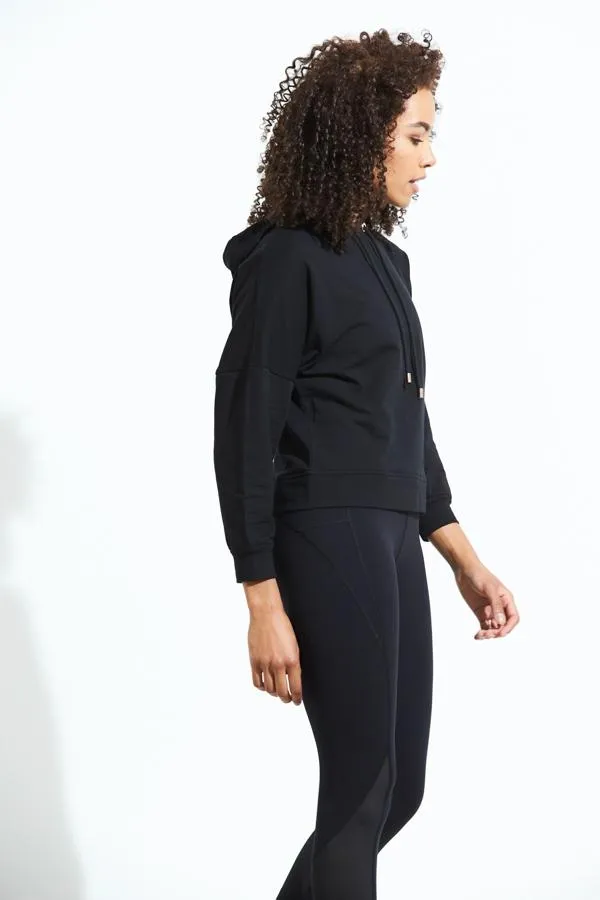 Sosandar Loungewear Women Black Premium Jersey Hooded Top Black