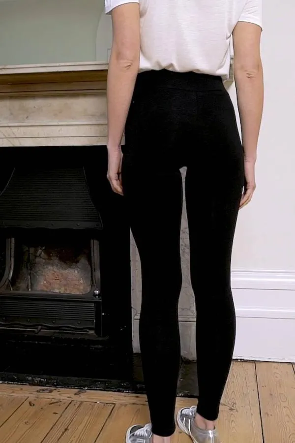 Sosandar Loungewear Women Black Super Stretch High Waisted Leggings Black