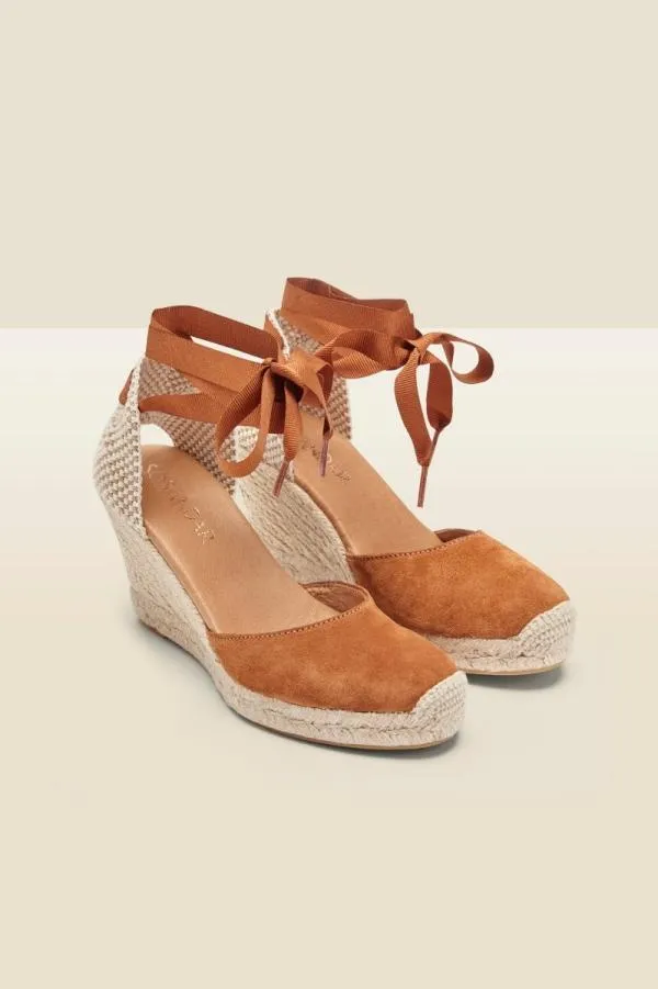 Sosandar Sandals and Flip Flops Women Perla Cognac Valenciana Wedge Espadrille Sosandar Sandals and Flip Flops Women Perla Cognac Valenciana Wedge Espadrille