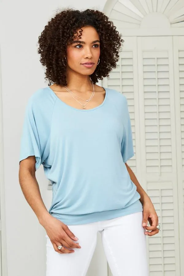 Sosandar Tops Women Aquamarine Relaxed Fit Jersey T Shirt