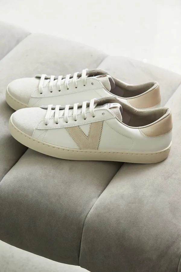 Sosandar Trainers 8211 Superga and Victoria Women Victoria Heilo Natural V Detail Leather Trainers