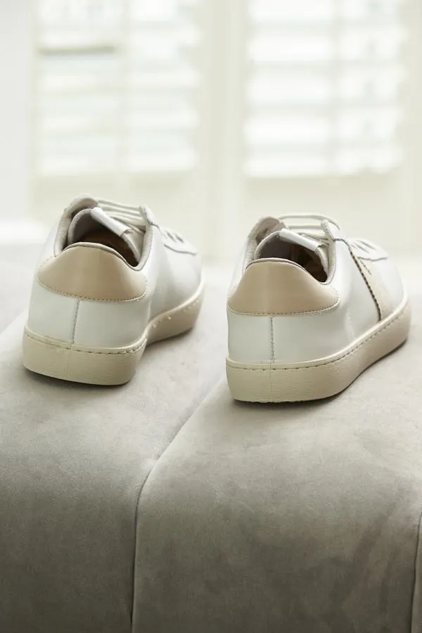 Sosandar Trainers 8211 Superga and Victoria Women Victoria Heilo Natural V Detail Leather Trainers