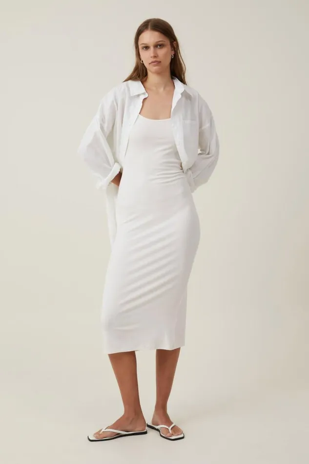 Staple 90S Slip Maxi Dress Porcelain Women Cotton On Dresses