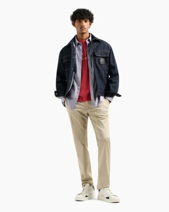 Stretch Cotton Chinos Beige Men Armani Trousers And Shorts Stretch Cotton Chinos Beige Men Armani Trousers And Shorts