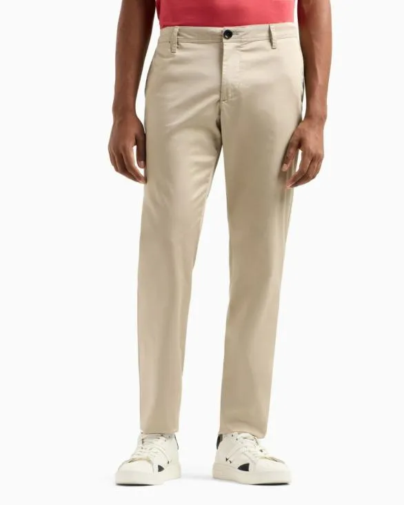Stretch Cotton Chinos Beige Men Armani Trousers And Shorts Stretch Cotton Chinos Beige Men Armani Trousers And Shorts