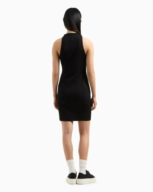 Stretch Jersey Midi Dress With Zip Black Women Armani Dresses And Jumpsuits Stretch Jersey Midi Dress With Zip Black Women Armani Dresses And Jumpsuits