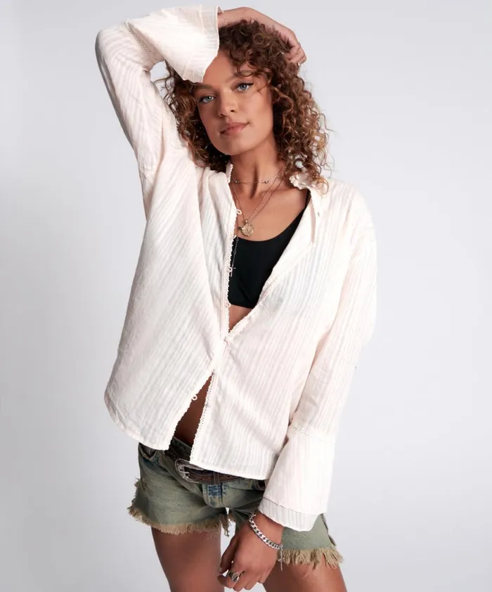 STRIPE FANTASIE SHIRT Women One Teaspoon Shirts STRIPE FANTASIE SHIRT Women One Teaspoon Shirts