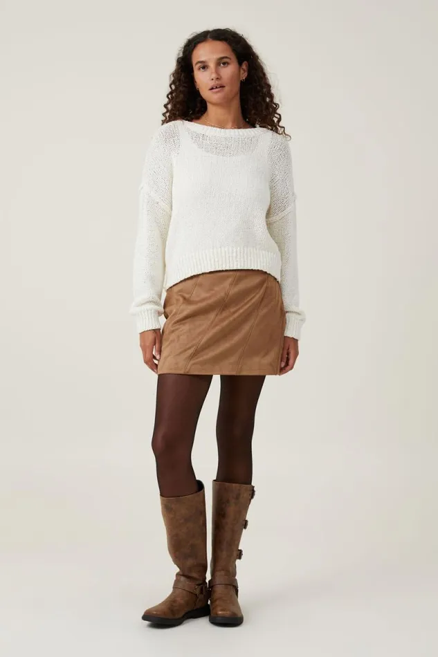 Suede Mini Skirt Tan Women Cotton On Skirts