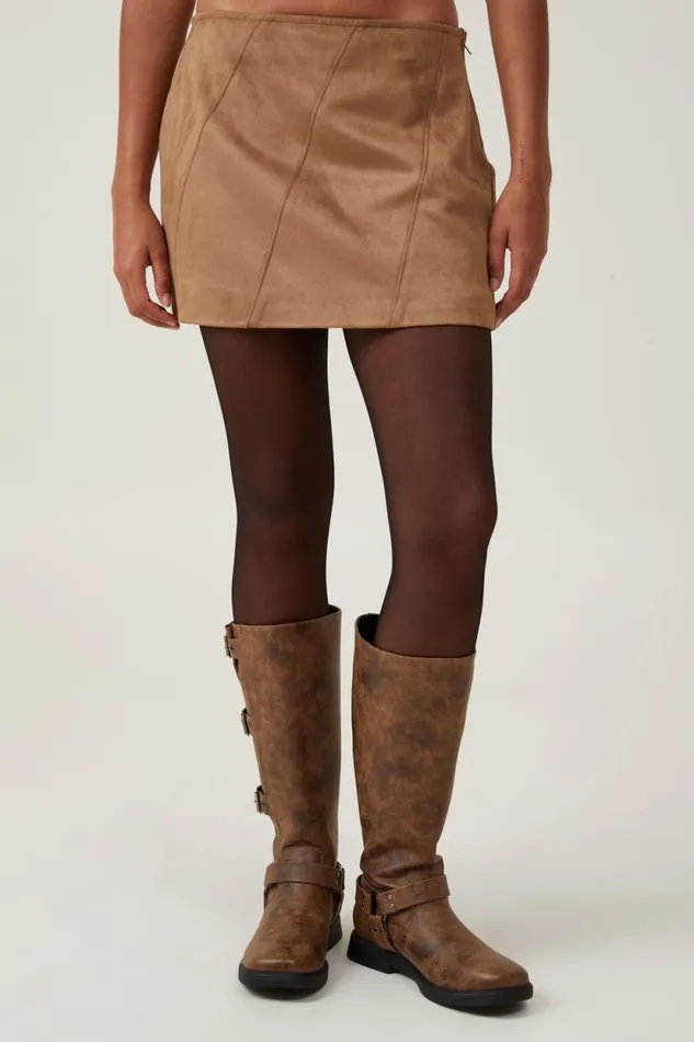 Suede Mini Skirt Tan Women Cotton On Skirts