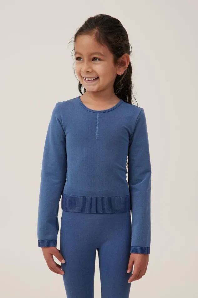 Summer Long Sleeve Top In The Navy Wash Girls Cotton On Tops and TShirts