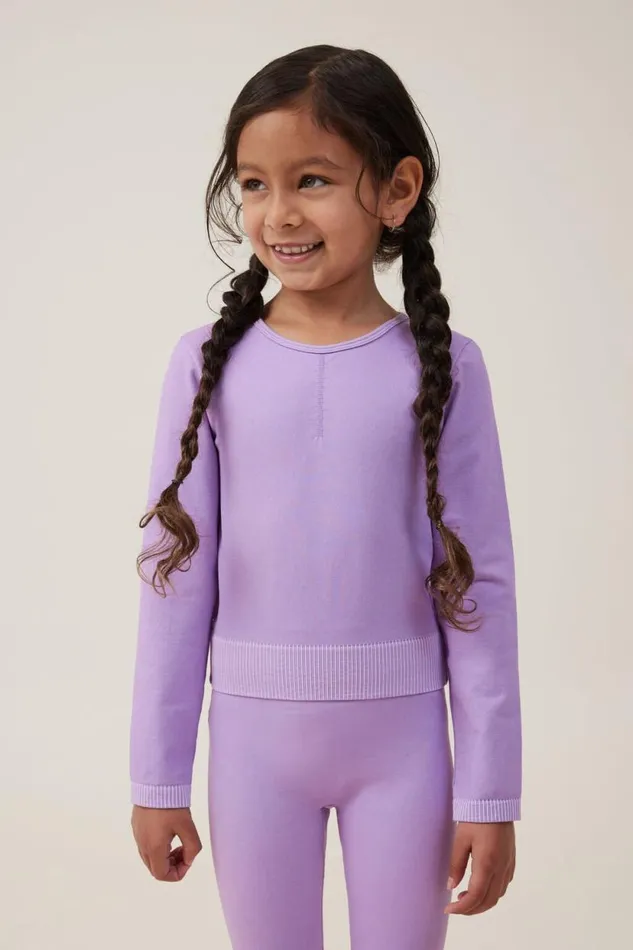 Summer Long Sleeve Top Lilac Drop Wash Girls Cotton On Tops and TShirts
