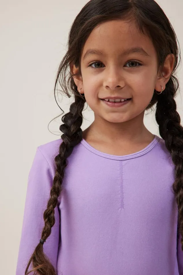 Summer Long Sleeve Top Lilac Drop Wash Girls Cotton On Tops and TShirts