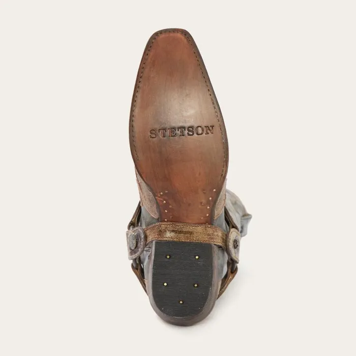 Sundance Kid Washed Crater Black Cowboy Boot Black Men Stetson Western