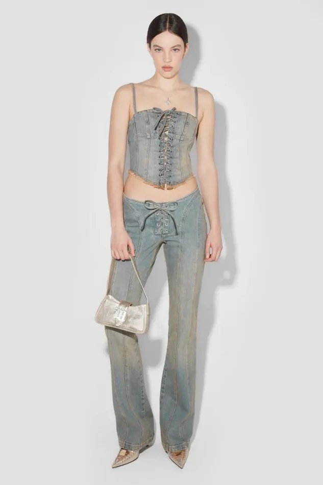 Sunset Wash Lara Laced Denim Trousers Blue Women MISBHV Trousers