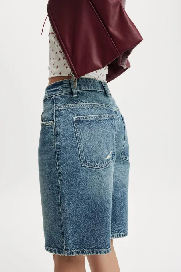 Super Baggy Denim Jort Blue Crush Worn Women Cotton On Shorts Super Baggy Denim Jort Blue Crush Worn Women Cotton On Shorts