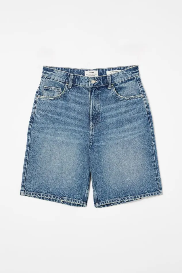 Super Baggy Denim Jort Blue Crush Worn Women Cotton On Shorts Super Baggy Denim Jort Blue Crush Worn Women Cotton On Shorts