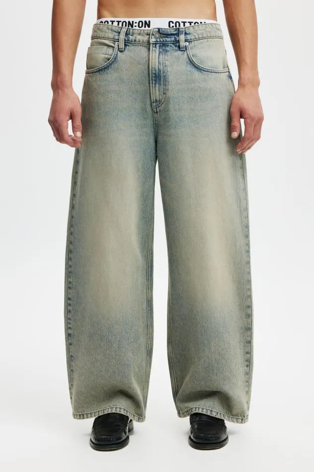Super Baggy Jean Millenium Tint Blue Men Cotton On Pants Super Baggy Jean Millenium Tint Blue Men Cotton On Pants