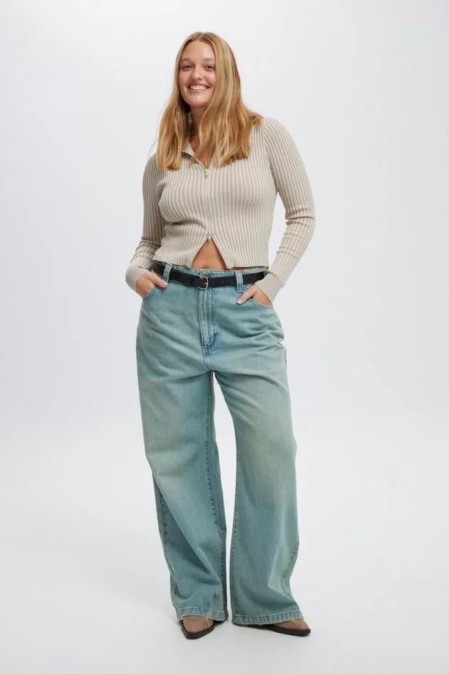 Super Baggy Jean Shell Blue Women Cotton On Pants