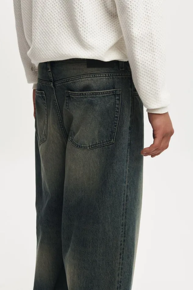Super Baggy Jean Y2k Washed Blue Men Cotton On Pants Super Baggy Jean Y2k Washed Blue Men Cotton On Pants