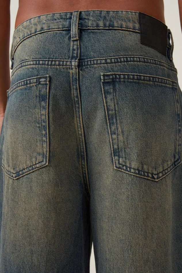 Super Baggy Jean Y2k Washed Blue Men Cotton On Pants Super Baggy Jean Y2k Washed Blue Men Cotton On Pants