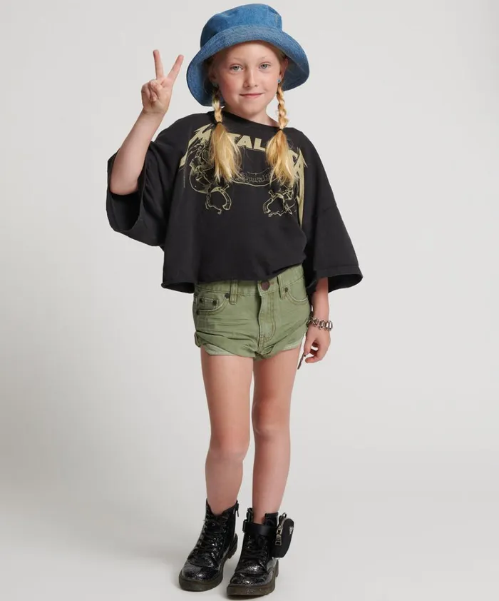 SUPER KHAKI KIDS BANDIT DENIM SHORTS Kids One Teaspoon Kids