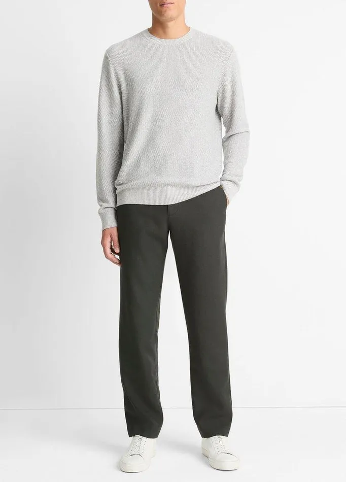 Sweaters Men Vince GeoJacquard WoolBlend Crew Neck Sweater Heather Greyclassic Cream Sweaters Men Vince GeoJacquard WoolBlend Crew Neck Sweater Heather Greyclassic Cream