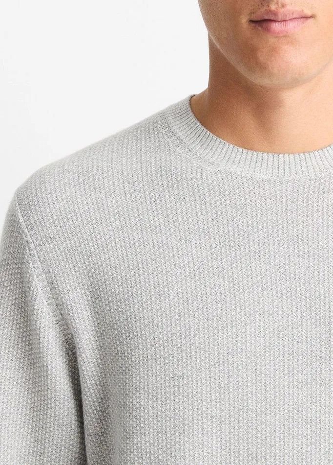 Sweaters Men Vince GeoJacquard WoolBlend Crew Neck Sweater Heather Greyclassic Cream Sweaters Men Vince GeoJacquard WoolBlend Crew Neck Sweater Heather Greyclassic Cream