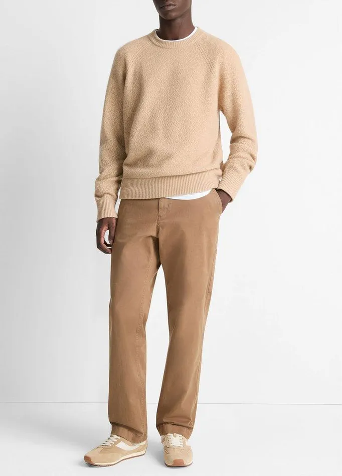 Sweaters Men Vince MicroBoucl WoolCashmere Sweater Cameletto