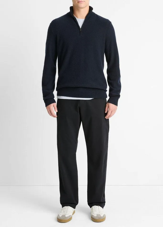 Sweaters Men Vince Plush Cashmere QuarterZip Sweater Coastal Blue