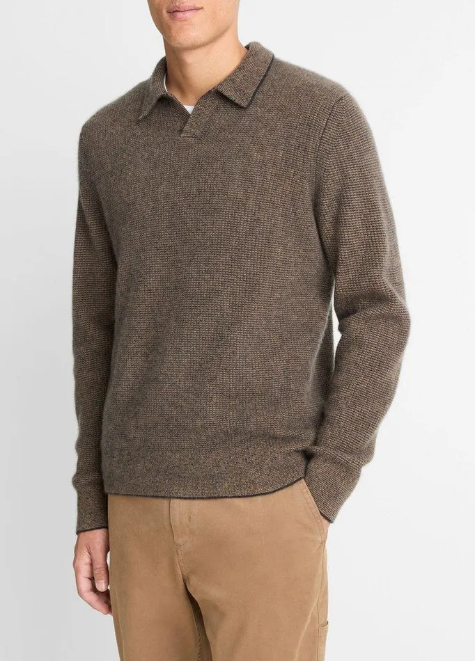 Sweaters Men Vince Plush Cashmere Thermal JohnnyCollar Sweater Cedarcoastal Blue Sweaters Men Vince Plush Cashmere Thermal JohnnyCollar Sweater Cedarcoastal Blue