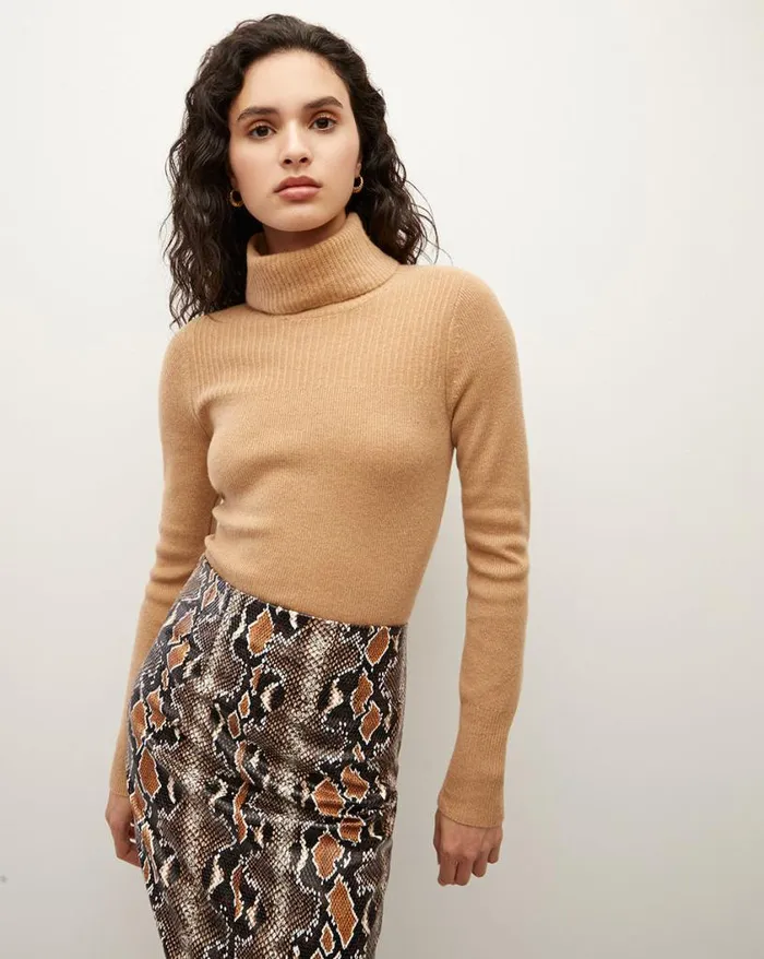 Sweaters Shop Veronica Beard Jurnee Cashmere Turtleneck Camel