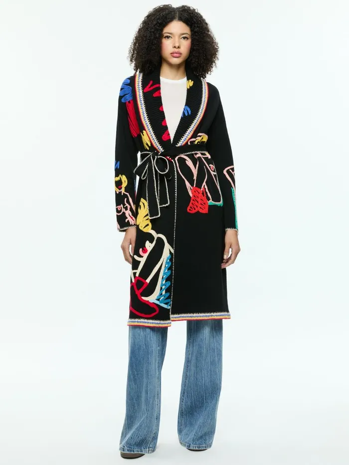 Sweaters Women Alice Olivia AO X TOM WESSELMANN ASTRID CARDIGAN Natural Beauty Sweaters Women Alice Olivia AO X TOM WESSELMANN ASTRID CARDIGAN Natural Beauty
