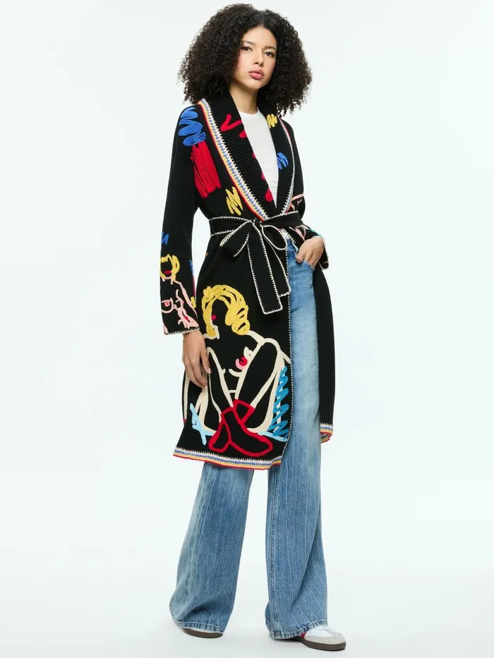 Sweaters Women Alice Olivia AO X TOM WESSELMANN ASTRID CARDIGAN Natural Beauty