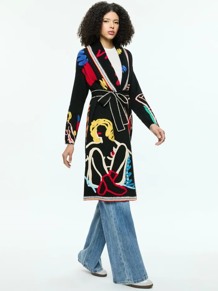 Sweaters Women Alice Olivia AO X TOM WESSELMANN ASTRID CARDIGAN Natural Beauty
