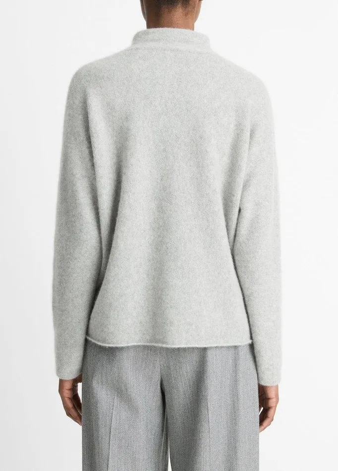 Sweaters Women Vince Cashmere Boxy Turtleneck Sweater Stone Grey Sweaters Women Vince Cashmere Boxy Turtleneck Sweater Stone Grey