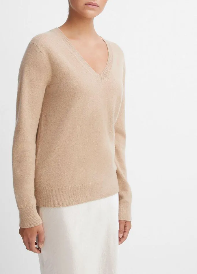 Sweaters Women Vince Cashmere Weekend VNeck Sweater Camel Sweaters Women Vince Cashmere Weekend VNeck Sweater Camel