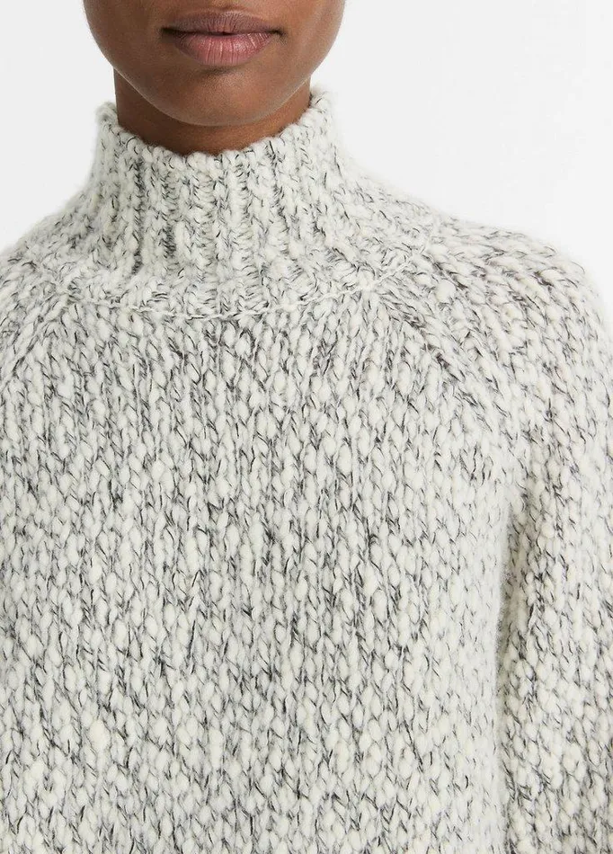 Sweaters Women Vince Italian Marled WoolBlend Turtleneck Sweater Off Whiteblack Sweaters Women Vince Italian Marled WoolBlend Turtleneck Sweater Off Whiteblack