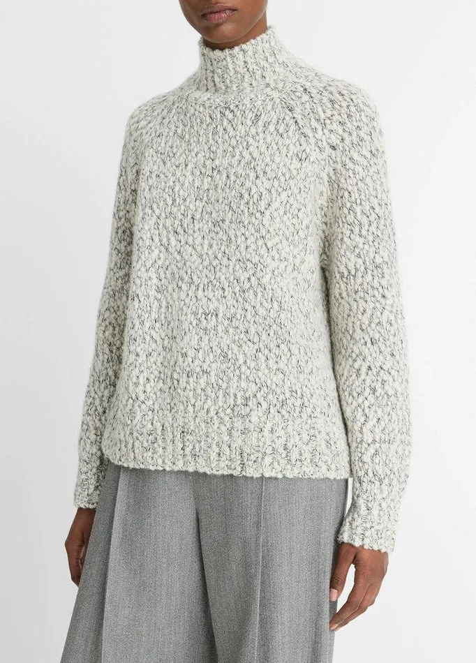Sweaters Women Vince Italian Marled WoolBlend Turtleneck Sweater Off Whiteblack Sweaters Women Vince Italian Marled WoolBlend Turtleneck Sweater Off Whiteblack