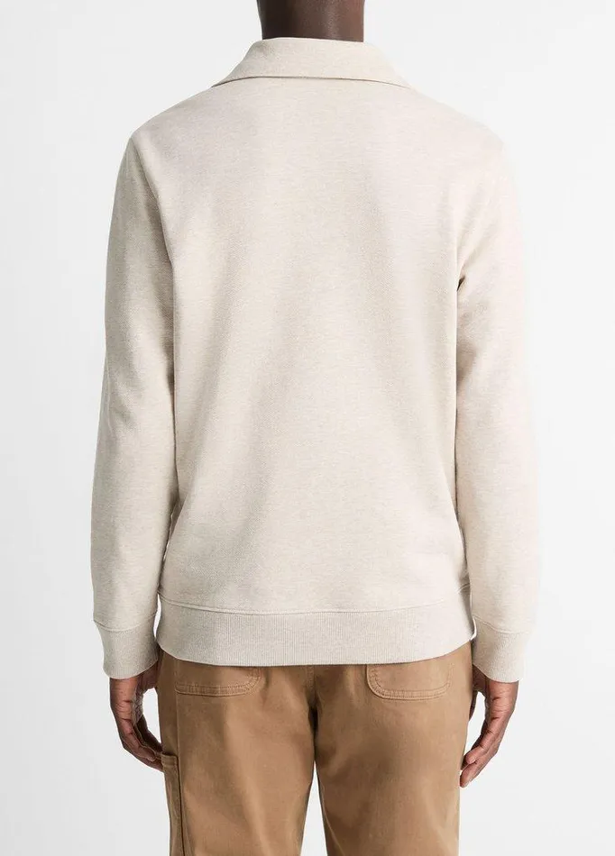 Sweatshirts and Hoodies Men Vince CottonBlend Mock Neck QuarterZip Pullover Heather Sheep