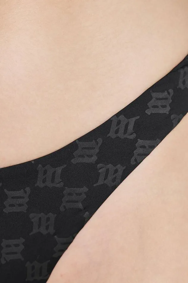 Swim Signature Monogram Brazilian Briefs Black Women MISBHV Swimwear