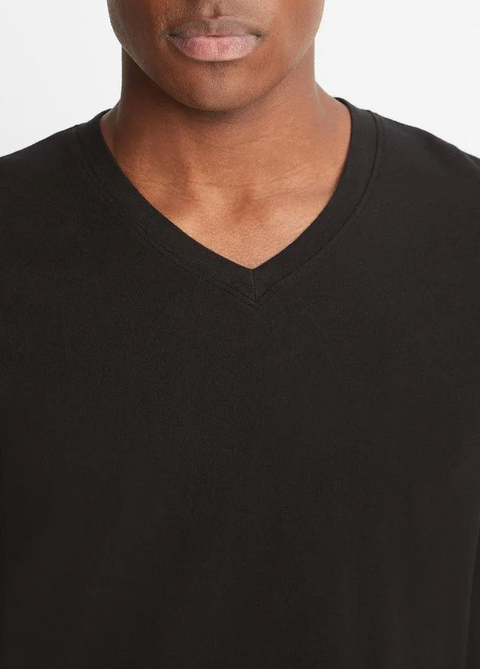 TShirts and Polos Men Vince Garment Dye Short Sleeve VNeck TShirt True Black TShirts and Polos Men Vince Garment Dye Short Sleeve VNeck TShirt True Black