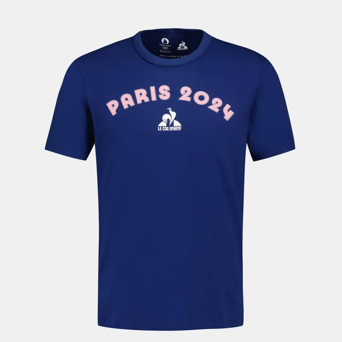 Tshirts And Tops Men Le Coq Sportif Paris 2024 TShirt Blue Depths