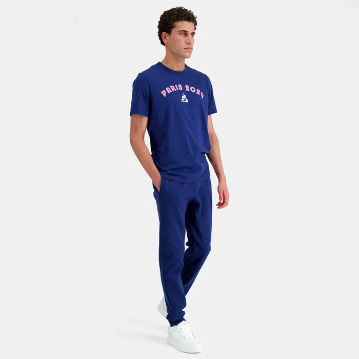Tshirts And Tops Men Le Coq Sportif Paris 2024 TShirt Blue Depths